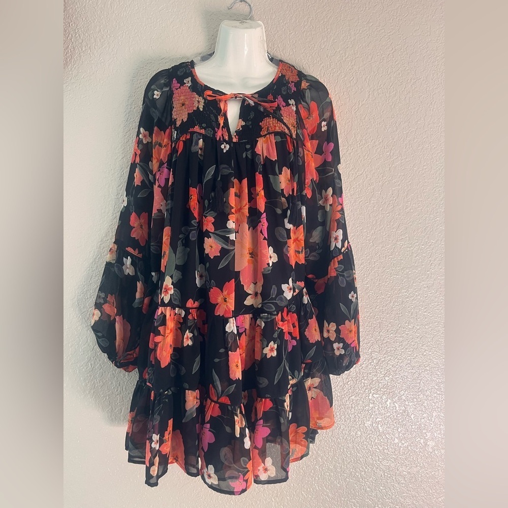 Karlie Black and Red Chiffon Dress